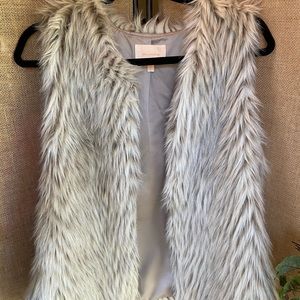 Faux Gray Fur Vest